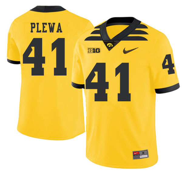 2019 Men #41 Johnny Plewa Iowa Hawkeyes College Football Alternate Jerseys Sale-Gold - Click Image to Close